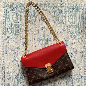 Louis Vuitton Monogram Pallas Chain Cerise